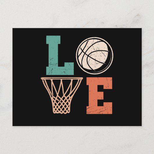 Liebe Basketball | Basketball-Design Postkarte (Vorderseite)