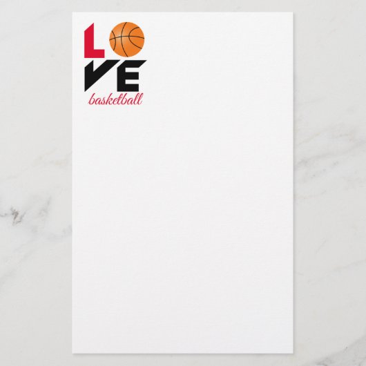Liebe Basketball Briefpapier (Vorderseite)