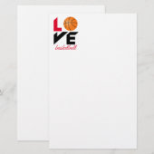 Liebe Basketball Briefpapier (Vorne/Hinten)