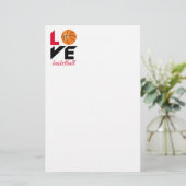 Liebe Basketball Briefpapier (Stehend Vorderseite)