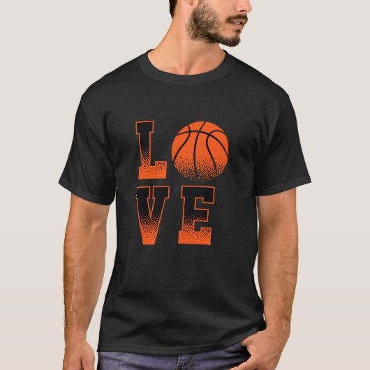 Liebe Basketball Cool Basketball Typografie Retro  T-Shirt (Vorderseite)