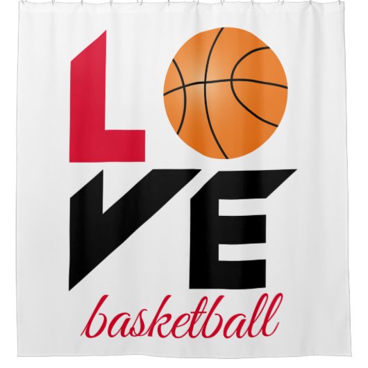 Liebe Basketball Duschvorhang (Vorderseite)