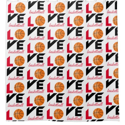 Liebe Basketball Duschvorhang (Vorderseite)