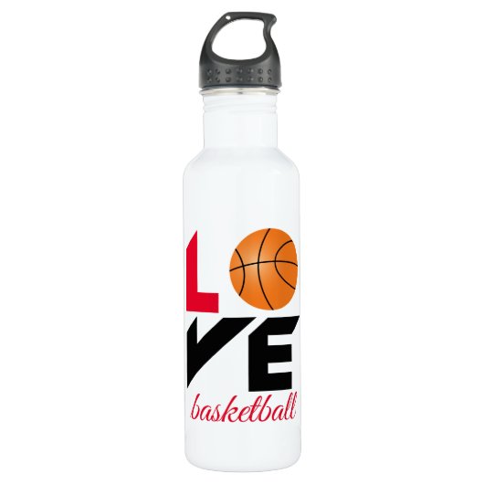 Liebe Basketball Edelstahlflasche (Vorderseite)