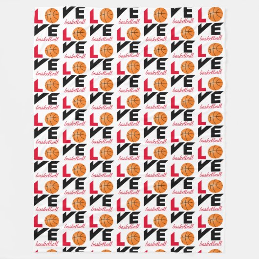 Liebe Basketball Fleecedecke (Vorderseite)