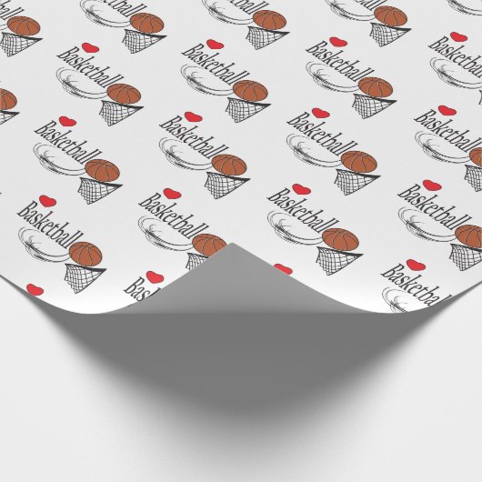 Liebe-Basketball Geschenkpapier (Ecke)