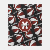 Liebe Basketball in den Farben Maroon und Weiß Fleecedecke (Vorderseite)