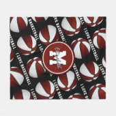 Liebe Basketball in den Farben Maroon und Weiß Fleecedecke (Vorderseite (Horizontal))