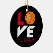 Liebe Basketball Keramik Ornament (Rechts)