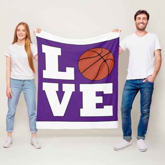 LIEBE Basketball Player Benutzerdefinierter Teamfa Fleecedecke (Beispiel)