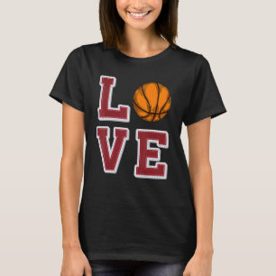 Liebe Basketball Retro Vintag Match Game Day Ba T-Shirt