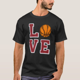 Liebe Basketball Retro Vintag Match Game Day Ba T-Shirt