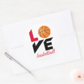 Liebe Basketball Runder Aufkleber (Umschlag)