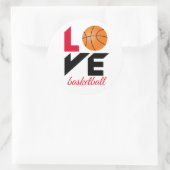 Liebe Basketball Runder Aufkleber (Tasche)