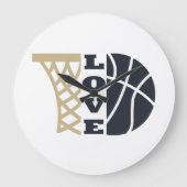 Liebe Basketballkorb Große Wanduhr (Vorderseite)
