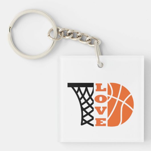 Liebe Basketballkorb Schlüsselanhänger (Vorderseite)