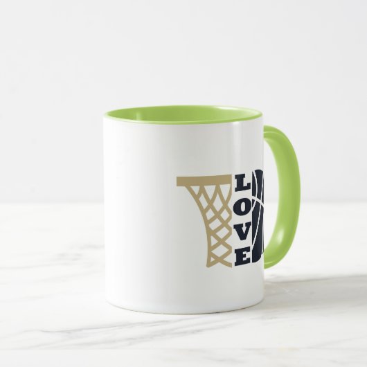 Liebe Basketballkorb Tasse (VorderseiteRechts)