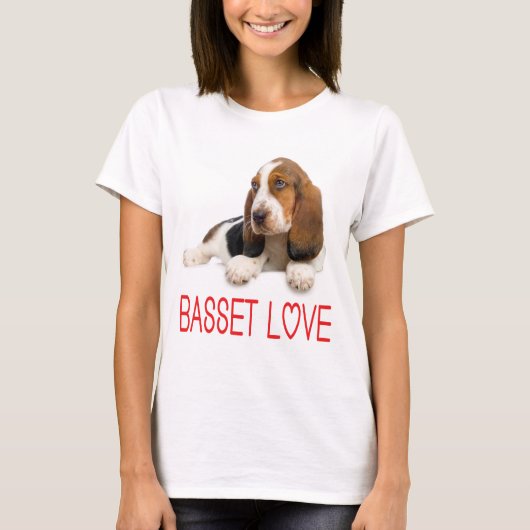 Liebe Basset Hound Welpe Dog Tee Shirt (Vorderseite)