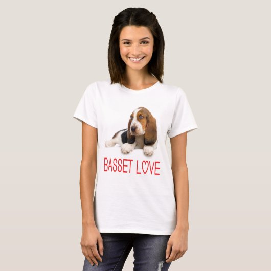 Liebe Basset Hound Welpe Dog Tee Shirt (Vorne ganz)