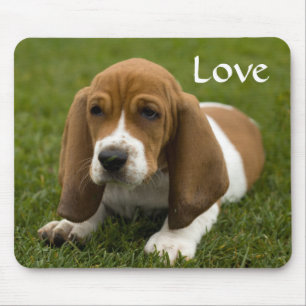 Liebe Basset Hound Welpen-Mauspad Mousepad
