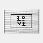 Liebe Bauernhaus Schwarz-Weiß-Fliesen-Design Fußmatte (Vorderseite)