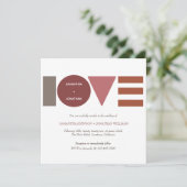 Liebe Bauhaus Square Hochzeitseinladung Einladung (Stehend Vorderseite)