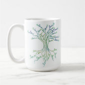 Liebe Baum des Lebens Kunst Aquamarines blaues Her Kaffeetasse (Links)