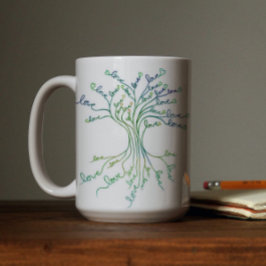 Liebe Baum des Lebens Kunst Aquamarines blaues Her Kaffeetasse
