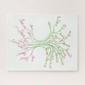 Liebe Baum des Lebens Kunst Niedliches Grün rosa H Puzzle (Horizontal)