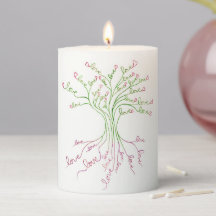 Liebe Baum des Lebens Kunst Niedliches Grün rosa H