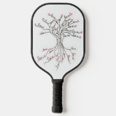 Liebe Baum des Lebens Kunst Niedliches Schwarzes H Pickleball Schläger (Rückseite)