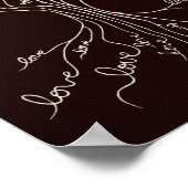 Liebe Baum des Lebens Natur braune Herzen Niedlich Poster (Ecke)