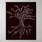 Liebe Baum des Lebens Natur braune Herzen Niedlich Poster (Vorne)