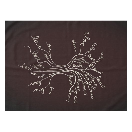Liebe Baum des Lebens Natur braune Herzen Niedlich Tischdecke (Vorderseite (Horizontal))