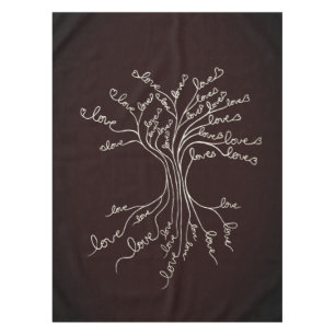 Liebe Baum des Lebens Natur braune Herzen Niedlich Tischdecke