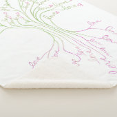 Liebe Baum des Lebens Weißes grünes Herz Sherpadecke (3/4)