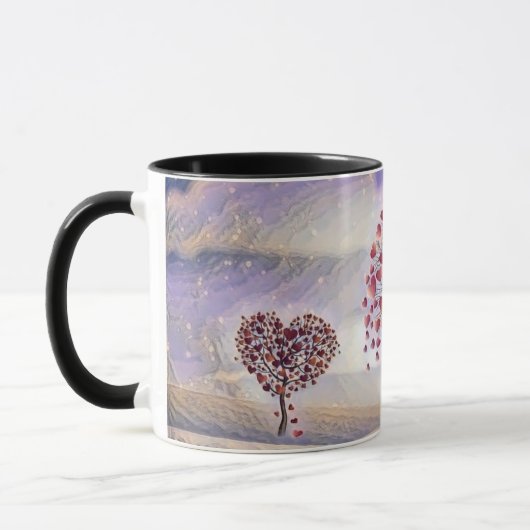 Liebe Baum mit Herz Wasserfarbe Tasse (Links)