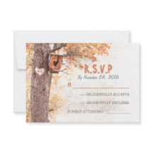 Liebe Baum rustikale Hochzeitskarten