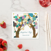 Liebe Bäume in Schattierungen Aquamariner Hochzeit Serviette (Beispiel)