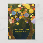 Liebe Bäume rustikale Hochzeit speichern das Datum Ankündigungspostkarte (Vorderseite)