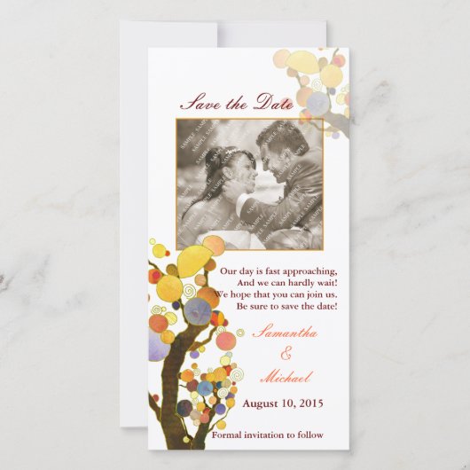 Liebe Bäume: Save the Date Fotokarten (Vorderseite)