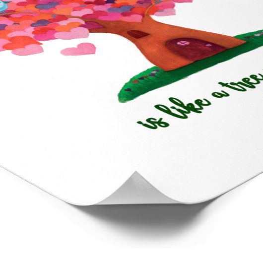 Liebe-Baumposter Poster (Ecke)