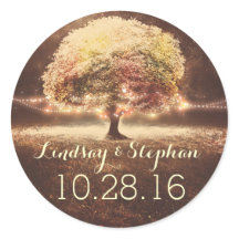 Liebe Baumschnur leuchtet Hochzeitsticker