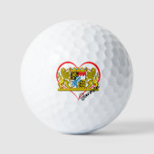 Liebe Bavaria Golf Balls, Bayerische Flagge, Herz Golfball (Vorderseite)