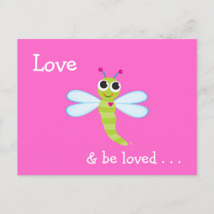 Liebe & Be Love Niedliche Libelle-Karte Postkarte