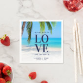 Liebe Beach Destination Palm Tree Wedding Serviette (Beispiel)