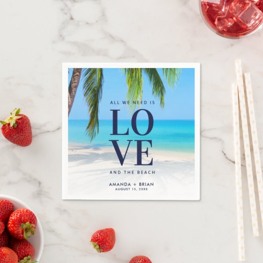 Liebe Beach Destination Palm Tree Wedding Serviette (Beispiel)