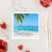 Liebe Beach Quote Palm Tree Hochzeit in Urlaubsort Serviette (Beispiel)