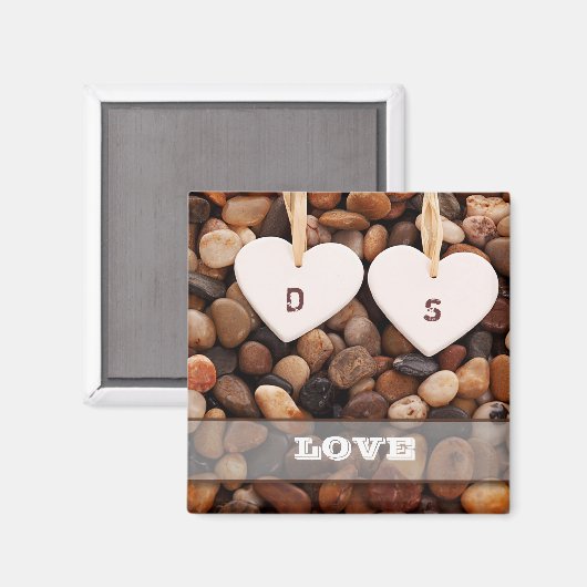 Liebe. Beach Theme Custom Monogrammgeschenk Magnet (Vorderseite/Rückseite)