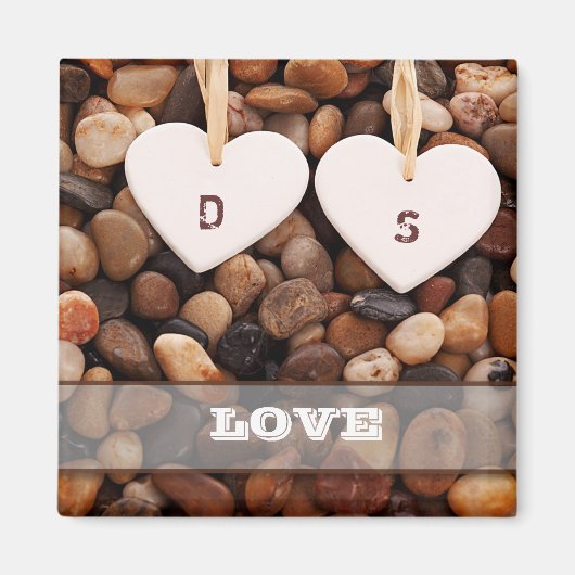 Liebe. Beach Theme Custom Monogrammgeschenk Magnet (Vorne)